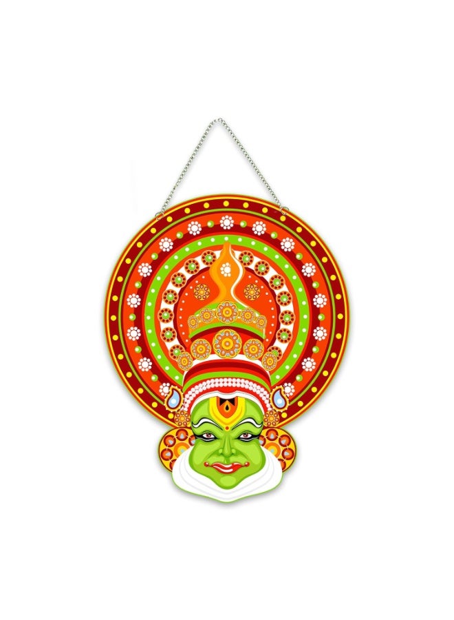 Artvibes Kathakali Cultural Dance Wooden Wall Hanging Art Item For Living Room | Traditional Artwork | Wall Art For Hall | Wall Poster | Graphic Art | Ethnic Wall Decor | Gift Items (WH_8607N) - Image 1