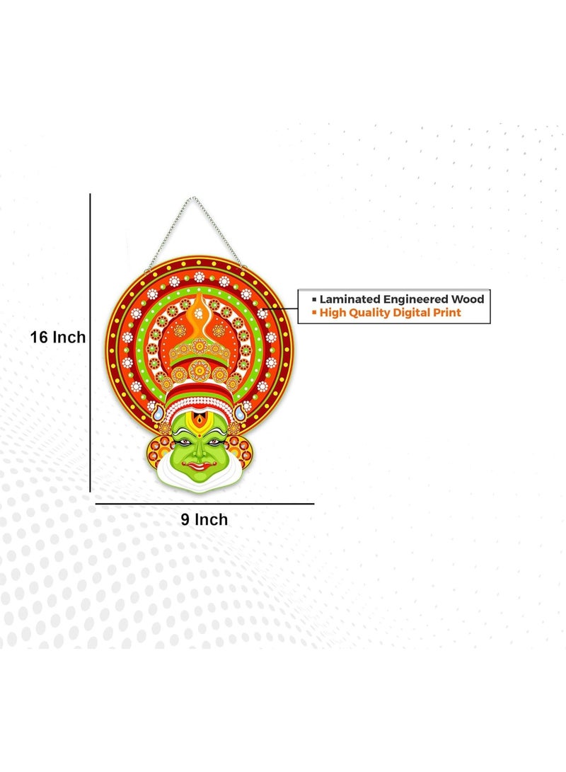 Artvibes Kathakali Cultural Dance Wooden Wall Hanging Art Item For Living Room | Traditional Artwork | Wall Art For Hall | Wall Poster | Graphic Art | Ethnic Wall Decor | Gift Items (WH_8607N) - Image 4