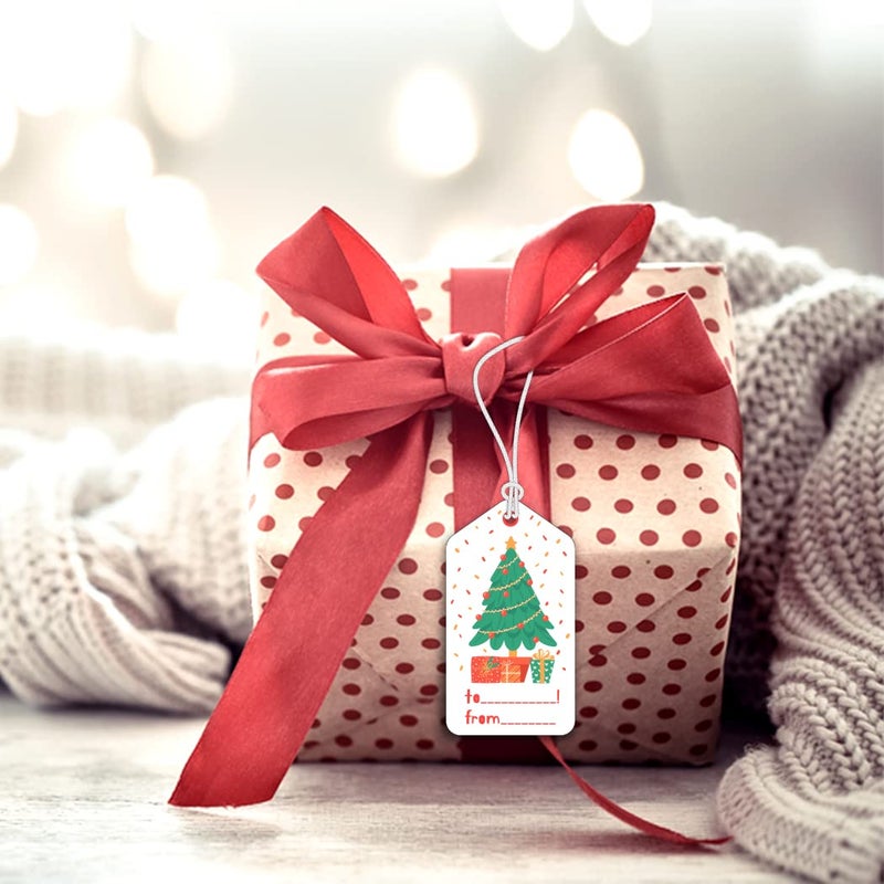 Festiko® Christmas Gift Tags, Christmas Theme Gift Tags,Xmas Tree Gift Tags Hanging Label for DIY Christmas Gift Wrap and Label Package Pack of 48 Pcs (Multicolor) - Image 4