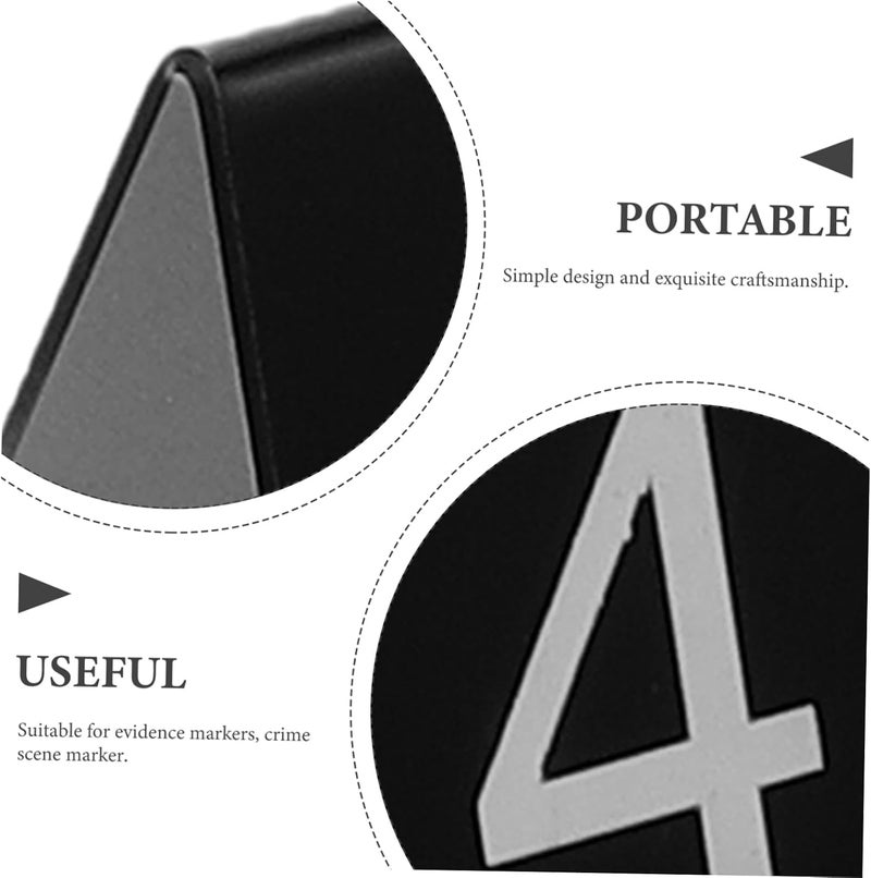 GARVALON 10pcs Acrylic Triangle Number Markers for Crime Scene Evidence Display Party Games - Image 2