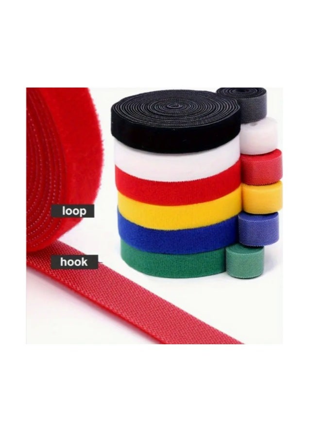Generic - 6 rolls of reusable fastening and tying tape in multiple colors, 100 cm long, for cable management and organization. - Image 1
