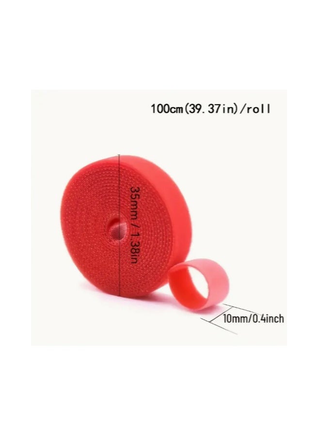 Generic - 6 rolls of reusable fastening and tying tape in multiple colors, 100 cm long, for cable management and organization. - Image 1