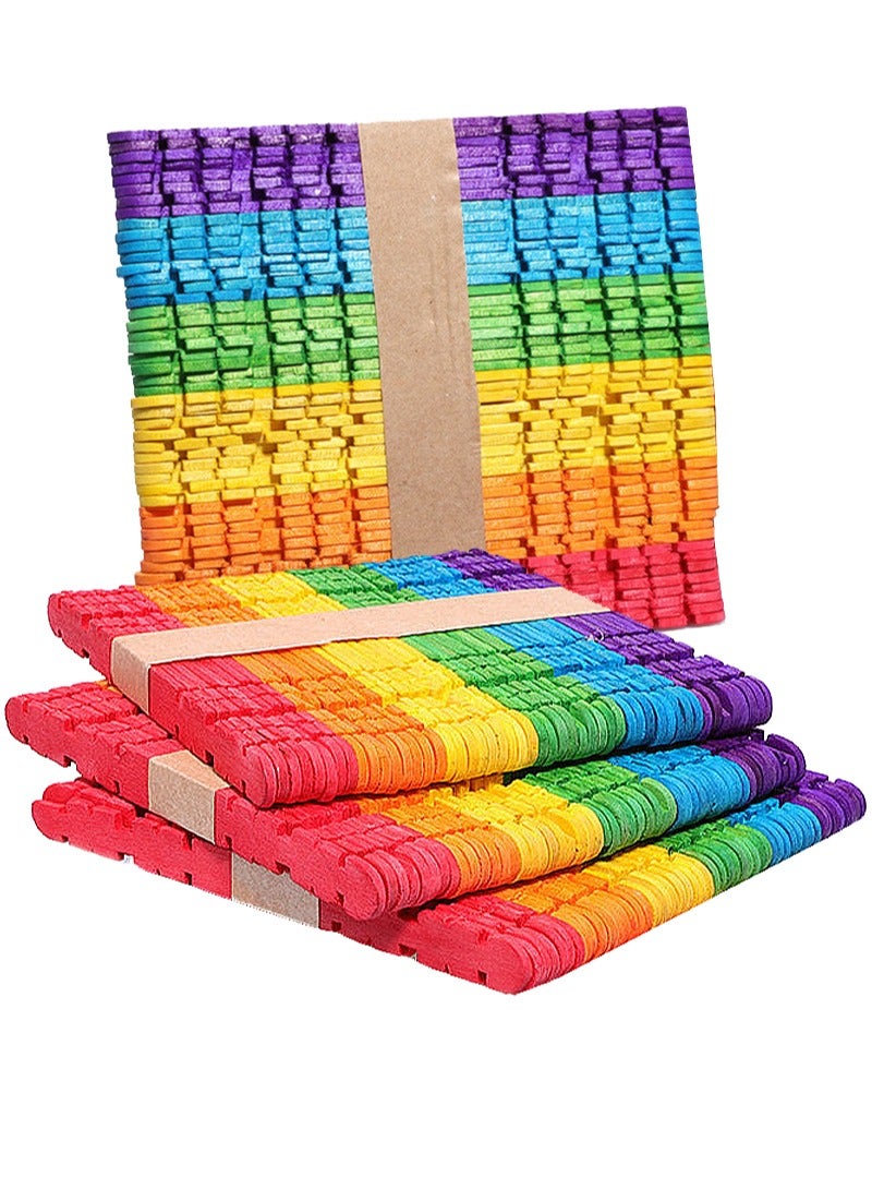 إيه جي دي أعواد خشبية مشرشرة متعددة الألوان للحرف اليدوية لتنمية الذكاء ومهارات الرسم والقدرة العملية لدى الأطفال مكونة من 4 مجموعات* 50 قطعة - Image 2