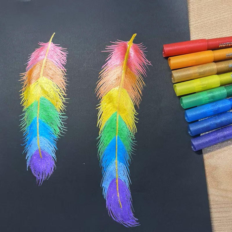 HOTU Glitter Markers Pen: 24 Sparkly Colors Metallic Marker 0.7mm Extral Fine Tip Acrylic Glitter Paint Pens for Rock Painting, Ceramic, Glass, Wood, Fabric, Scrapbooking, DIY Craft Making - Image 2