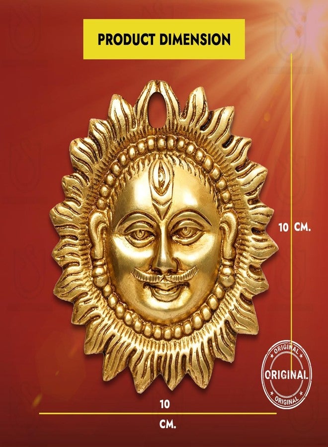 ELITEWAVE Metal Idol of Sun Face Wall Hanging, Suraj for Positivity at Home & Office | Sun Face Statue Puja Vastu Figurine | Lord Surya for Home and Office Protect Evil Eye - Image 4
