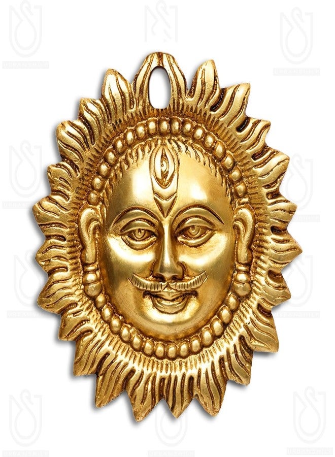 ELITEWAVE Metal Idol of Sun Face Wall Hanging, Suraj for Positivity at Home & Office | Sun Face Statue Puja Vastu Figurine | Lord Surya for Home and Office Protect Evil Eye - Image 1