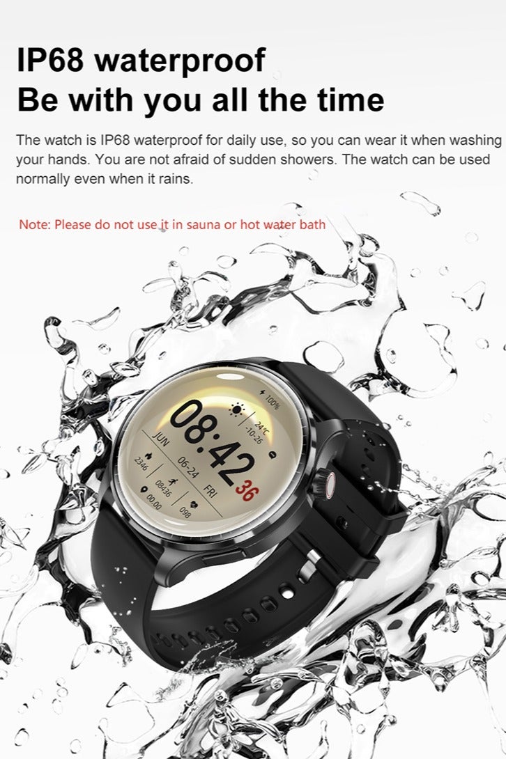 RollsTimi  Men's Smart Watch, 1.6-Inch IPS Screen, Bluetooth Calls, NFC Function, Lingdong Island, Health Monitoring, Smart Sports Watch, M13 Tape Black - Image 3