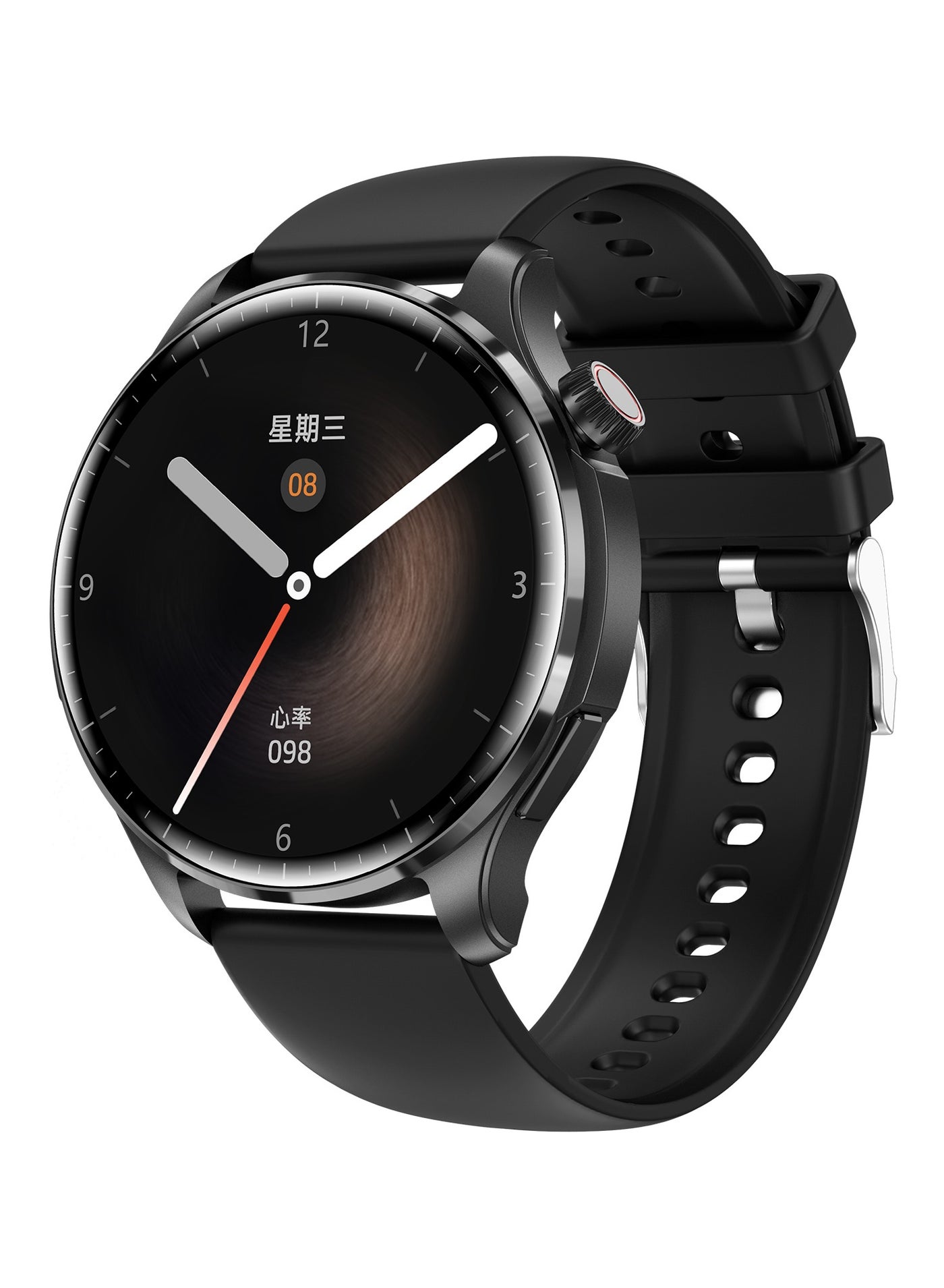 RollsTimi Men's Smart Watch, 1.6-Inch IPS Screen, Bluetooth Calls, NFC Function, Lingdong Island, Health Monitoring, Smart Sports Watch, M13 Tape Black