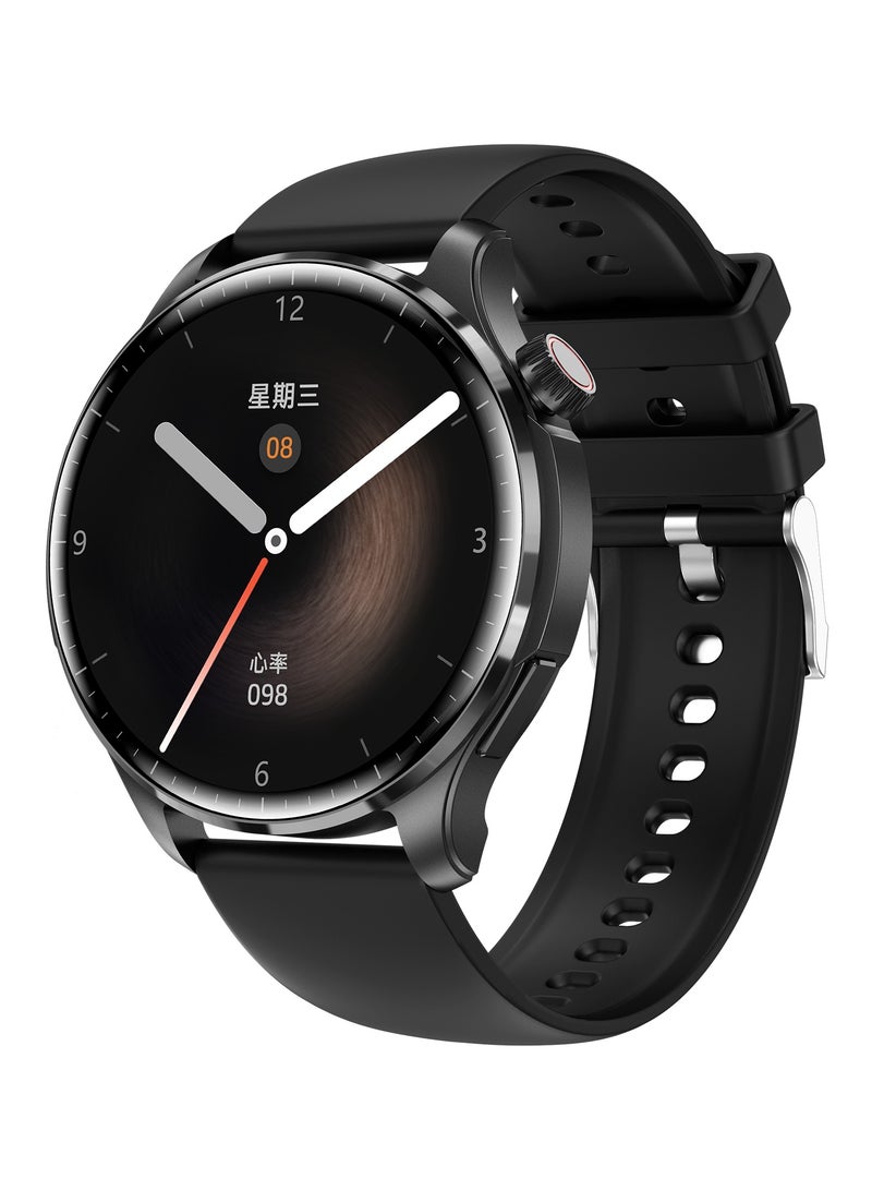 RollsTimi  Men's Smart Watch, 1.6-Inch IPS Screen, Bluetooth Calls, NFC Function, Lingdong Island, Health Monitoring, Smart Sports Watch, M13 Tape Black - Image 1