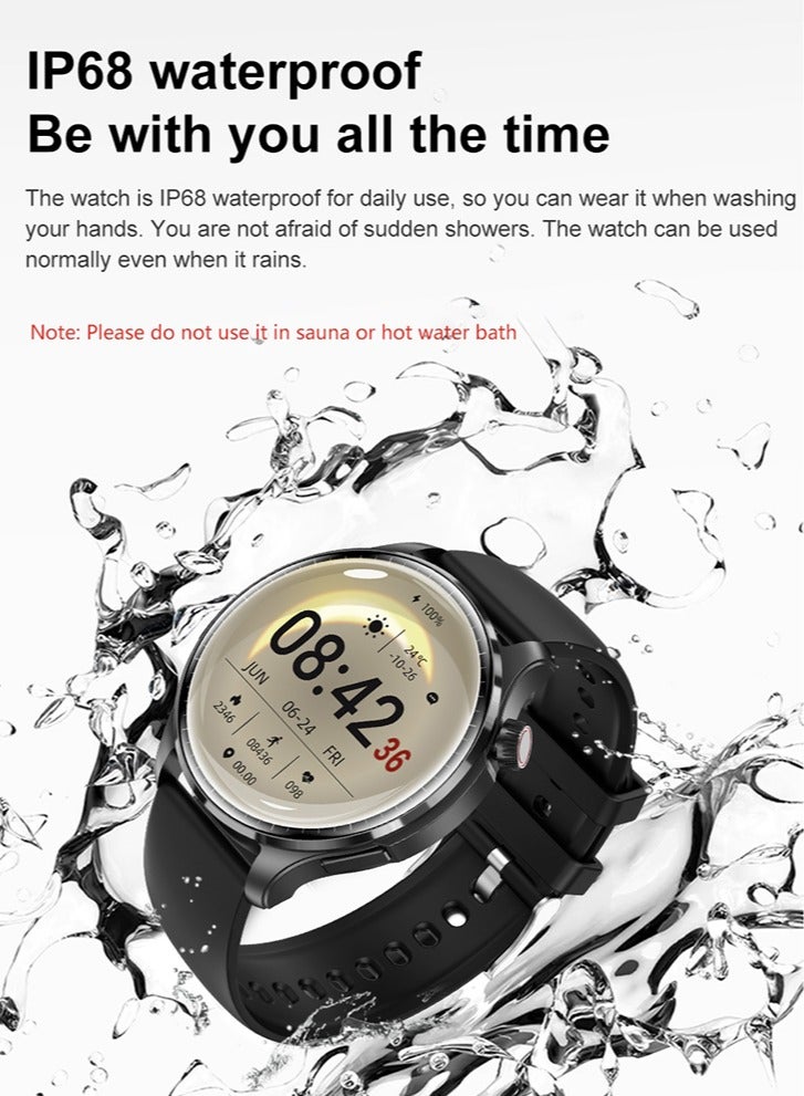 RollsTimi  Men's Smart Watch, 1.6-Inch IPS Screen, Bluetooth Calls, NFC Function, Lingdong Island, Health Monitoring, Smart Sports Watch, M13 Tape Black - Image 3