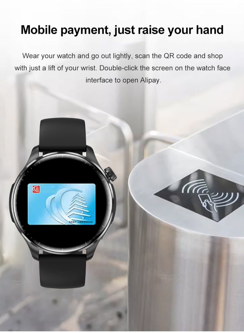 RollsTimi  Men's Smart Watch, 1.6-Inch IPS Screen, Bluetooth Calls, NFC Function, Lingdong Island, Health Monitoring, Smart Sports Watch, M13 Tape Black - Image 4