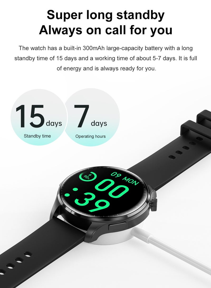 RollsTimi  Men's Smart Watch, 1.6-Inch IPS Screen, Bluetooth Calls, NFC Function, Lingdong Island, Health Monitoring, Smart Sports Watch, M13 Tape Black - Image 5