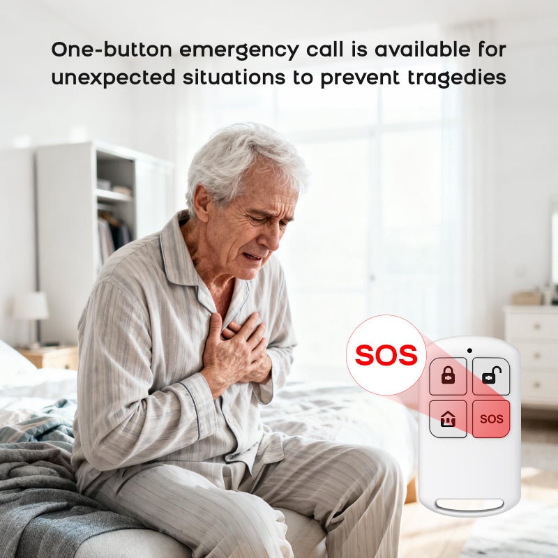 PGST Alarm System for Home Security,21Pcs DIY Kit Touch Screen Siren Hub with Loud Alarm,SOS Button,Window Alarms, Remotes,Door/Motion Sensors,APP Control,Compatible with Alexa,NO Monthly Fee - Image 4