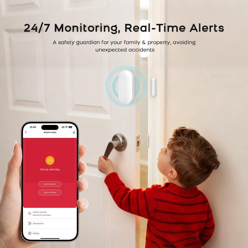 PGST Alarm System for Home Security,21Pcs DIY Kit Touch Screen Siren Hub with Loud Alarm,SOS Button,Window Alarms, Remotes,Door/Motion Sensors,APP Control,Compatible with Alexa,NO Monthly Fee - Image 3