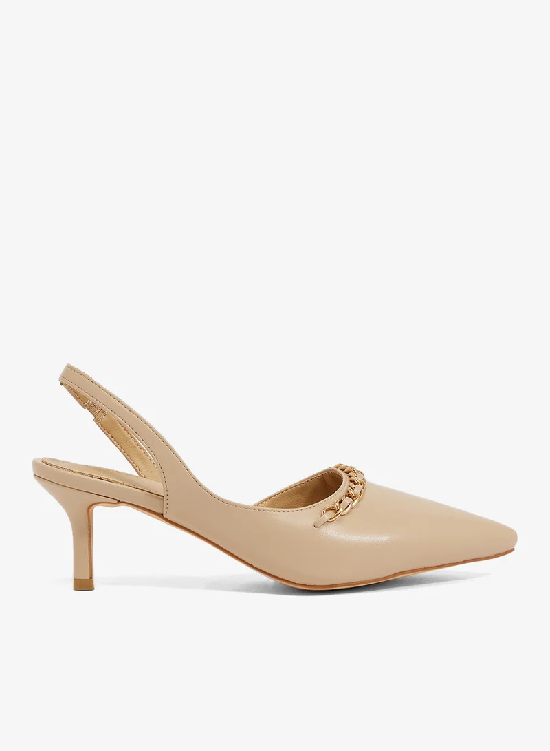 ELLA Slingback, gold chain on upper