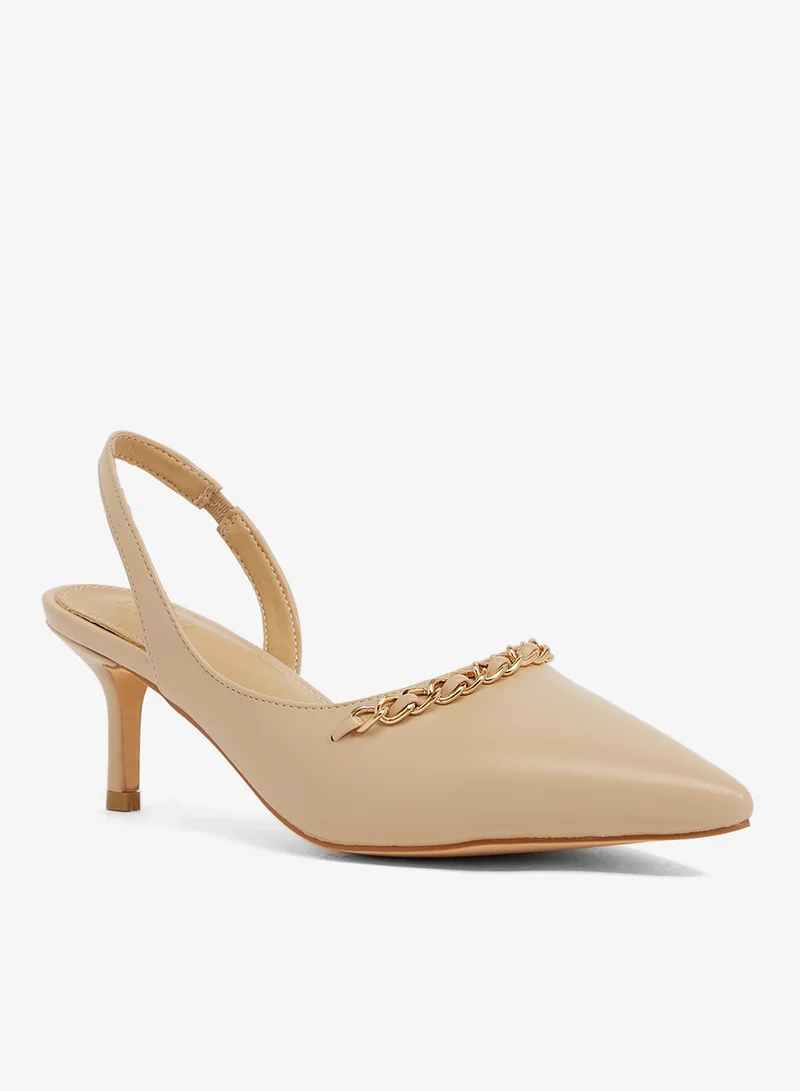 ELLA Slingback, gold chain on upper