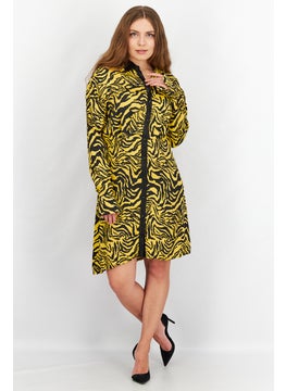 Mohito Women Spread Collar Long Sleeve Textured Mini Dress, Black  - Image 2
