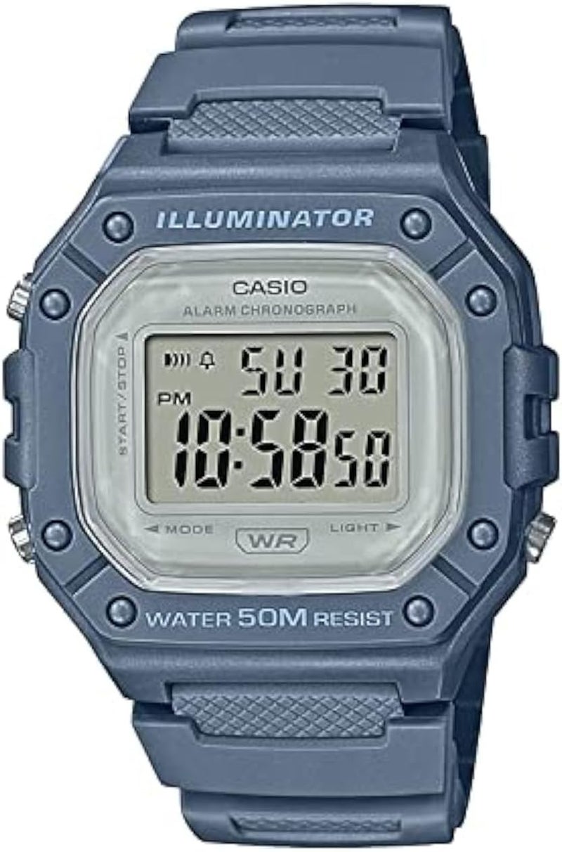 CASIO W218H Series | Men’s Digital Watch | 50M WR | 1/100 Second Stopwatch | 100 SEC Chronograph | LED Backlight | Countdown Timer | Daily Alarm | Hourly Time Signal | 7 Year Battery - Image 1