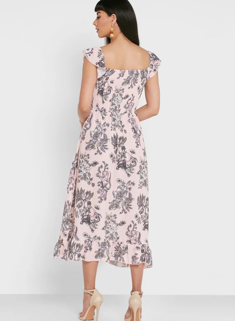 PARISIAN Printed Ruffle Hem Dress