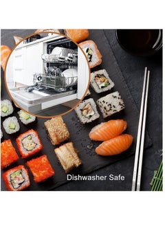 KASTWAVE Stainless Steel Chopsticks, Silver Metal Reusable Chopsticks, Dishwasher Safe Metal Chopsticks Square Lightweight Chop Non-slip Sticks, Gift Set 5 Pairs  - Image 5