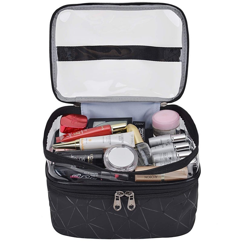 Spefez PU Transparent Top Toiletry Bag for Women Travel Pouches for Women Makeup Bag Organizer Multipurpose Use PouchesWith Zipper Multicolor - Image 2