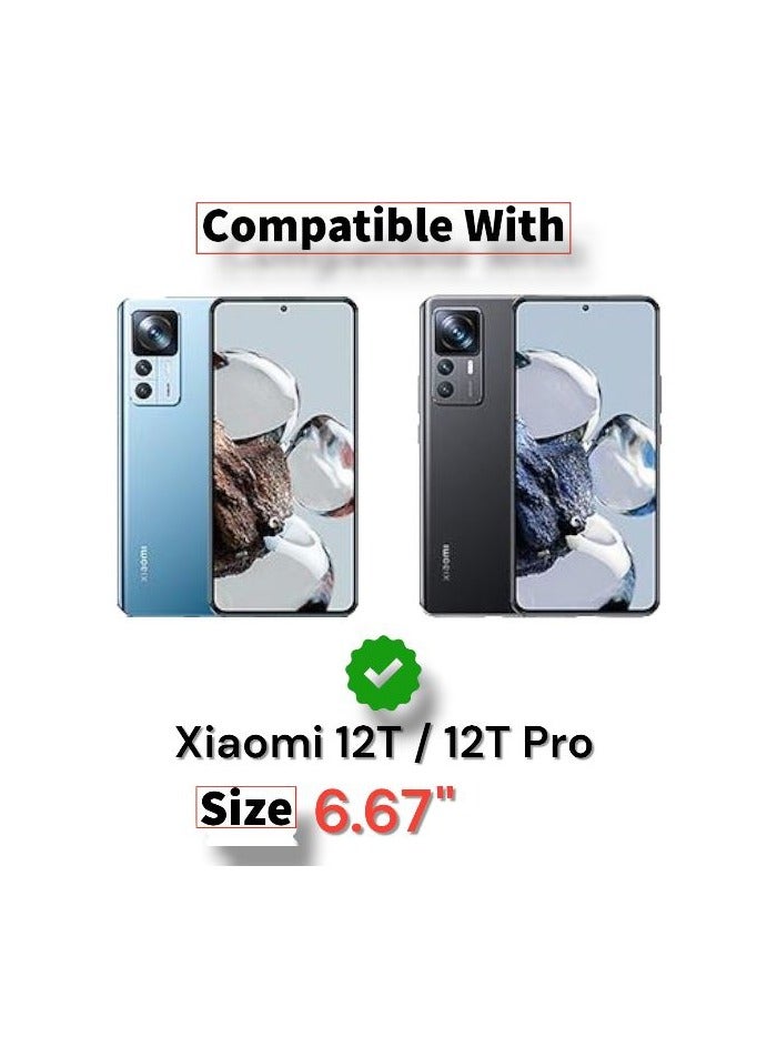 جراب جلدي كامل قابل للطي مع فتحة للبطاقات، ومسند، وحزام إغلاق مغناطيسي، وغطاء داخلي من السيليكون ، وحماية فائقة، متوافق مع هاتف Xiaomi 12T/12T Pro (6.67 بوصة) (أزرق) - Image 4