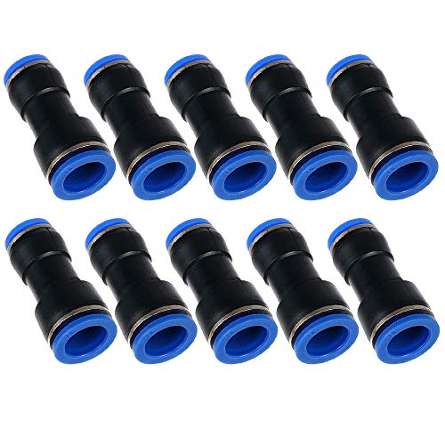 Yoebor Metalwork Pneumatic Plastic PTC Reducing Union, 6mm OD x 4mm OD Reducer Airline Coupler Straight Connector (Pack of 10) - Image 5
