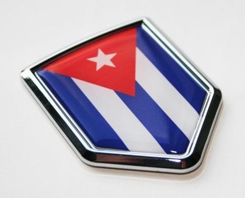Car Chrome Decals Cuba Cuban Flag Decal Car Chrome Emblem Sticker 3D Decal by Car Chrome Decals Shield Shape - Image 2