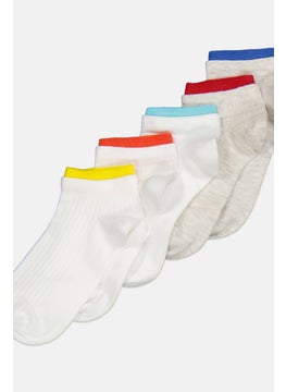 RBX Kids Boy 5 Pairs Non Terry Ankle Socks, White  - Image 2