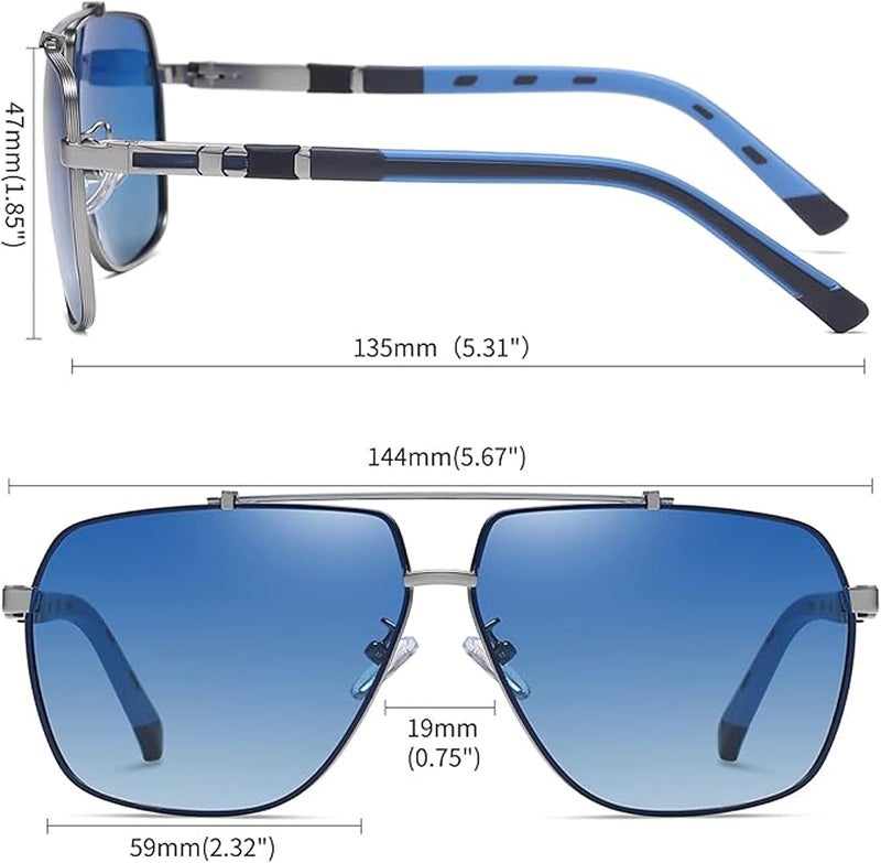 Joopin Polarized Sunglasses for Men Lightweight Metal Frame Military Style Mens Womens Shades UV400 Large Sunglass - Image 3
