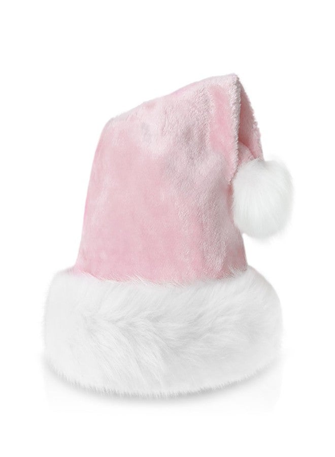 QTKJ Santa Hat, Christmas, Pink Xmas Holiday Hats, Thickened Soft Velvet Fabric, Christma Gifts for Women and Men, Christmas Eve New Year Festive Party Supplies Decorations - Image 2