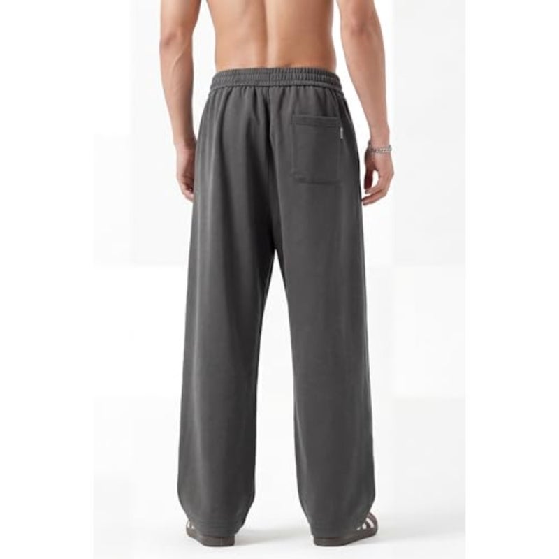 mens Y001 Sweatpants for casual wear, cotton blend fabric, black color, relaxed fit and ribbed cuffs - Image 3