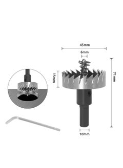 uptodateproducts Uptodateproducts 3PCS HSS Drill Bit Set High Speed Steel Carbide Tip Hole Saw Tooth Cutter Metal Drilling Hand Woodwork Cutting Size 35MM 45MM 55MM  - Image 3