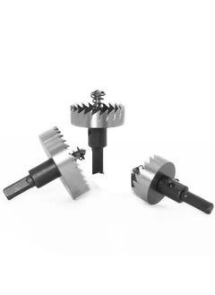 uptodateproducts Uptodateproducts 3PCS HSS Drill Bit Set High Speed Steel Carbide Tip Hole Saw Tooth Cutter Metal Drilling Hand Woodwork Cutting Size 35MM 45MM 55MM  - Image 1