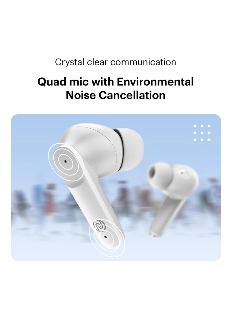 Noise Buds VS104 | Truly Wireless Earbuds with 45H Playtime | Quad Mic ENC | Instacharge | 13mm Driver | Low Latency | Bluetooth v5.2 - Snow White - Image 4