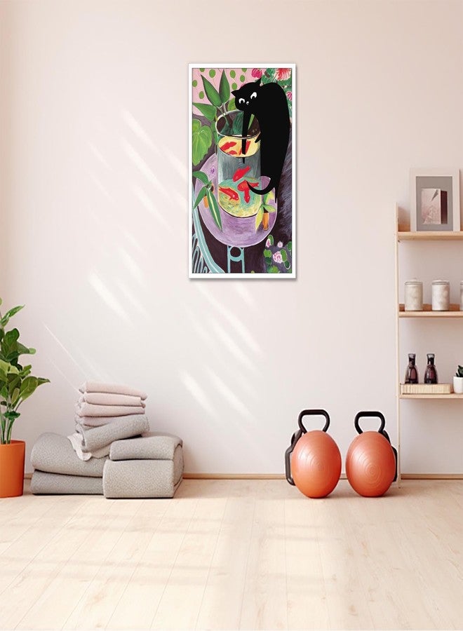 TYOHU Retro Matisse Goldfish And Cat Posters Trendy Funny Black Cat Wall Art Prints Cute Colorful Table Goldfish Prints Painting For Home Bedroom Dorm Wall Decor 12x16in Unframed - Image 4