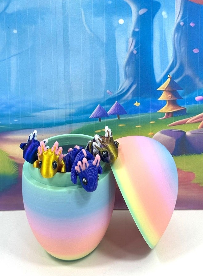 12pcs 3D Printed Articulated Mini Axolotl with Egg, Colorful Fidget Mini Axolotl Figures, Tiny Animal Figures, Birthday Party Decorations MA003-SET-RE - Image 5