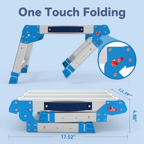 Loyoda Work Platform 600 Lbs, Folding Step Stool with One-Touch Automatic Fold, 3 Height Adjustment Step Platform, Perfect for RV Cleaning, Home Painting and Reaching High Places, Standard - Image 5