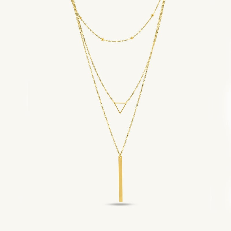 PALMONAS 18k Gold Tone Plated Layered Luxe Necklace
 for Women - Image 1