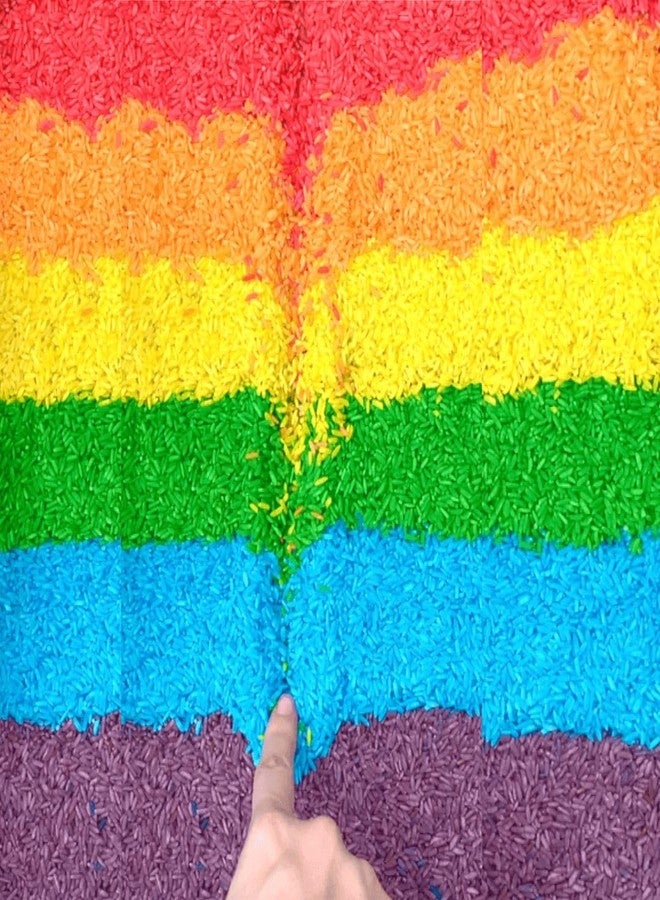 Lattooland 6 Colored Rice Sensory Bin Filler 6 LB (1 LB Each)| Non-Toxic & Child-Safe Montessori Sensory Play for Toddlers | Sensory Table Filler | Color Sorting & Perception | Learning Activity - Image 1