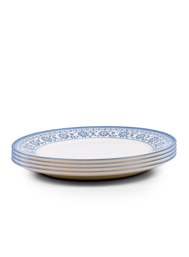 Claytan Plethora 10.5 inch Porcelain Dinner Plate (Blue & White, Set Of 4) - Image 2