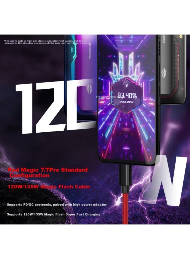 trendsetter كابل بيانات شحن نوبيا ريد ماجيك 80 واط/120 واط/165 واط شحن سريع لـ 10 برو/9s برو/+ /z60/z70/z50/ألترا - Image 1