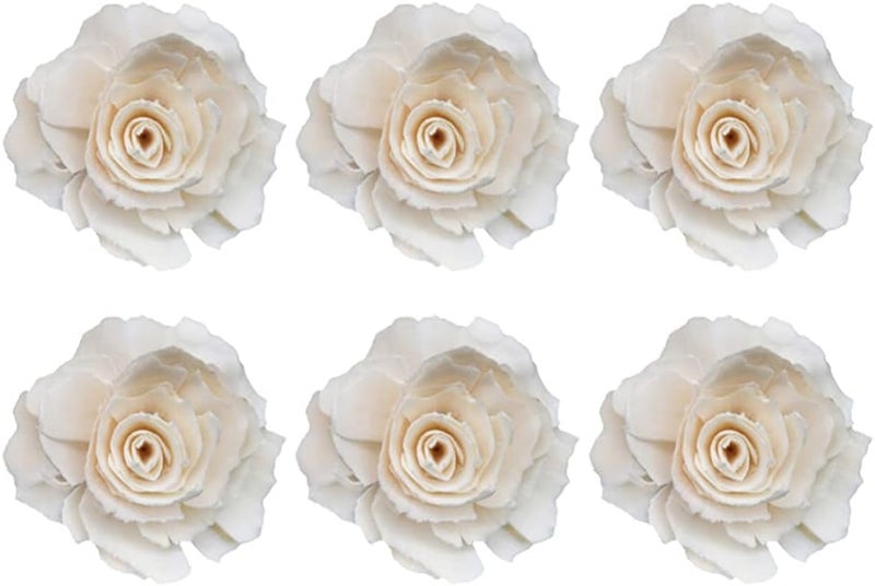 cheekyglo Wood Flowers 6pcs Flower Diffuser Sticks Peony Flower Diffuser for Home Fragrance Replacement Essential Oil Aroma Diffuser Sticks White 4. 5cm Aroma Flowers - Image 2