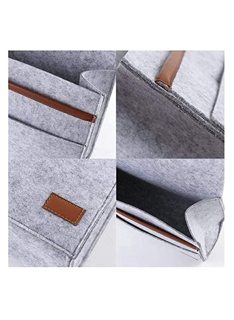 SYOSI, Felt Bedside Hanging Storage Bag, Anti-Slip Sofa Book Organizer, Home Newspaper Holder, Roomly Enough with One Main Pocket and 3 Small Pockets - Image 5