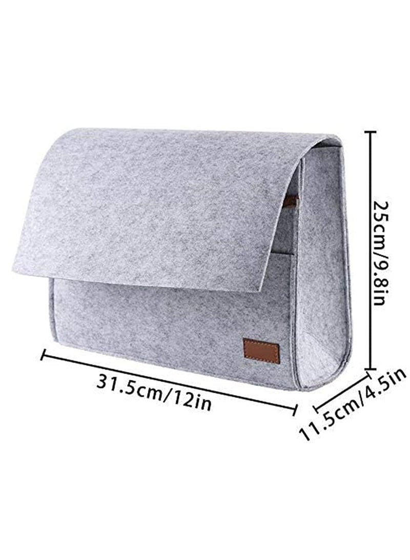 SYOSI, Felt Bedside Hanging Storage Bag, Anti-Slip Sofa Book Organizer, Home Newspaper Holder, Roomly Enough with One Main Pocket and 3 Small Pockets - Image 4
