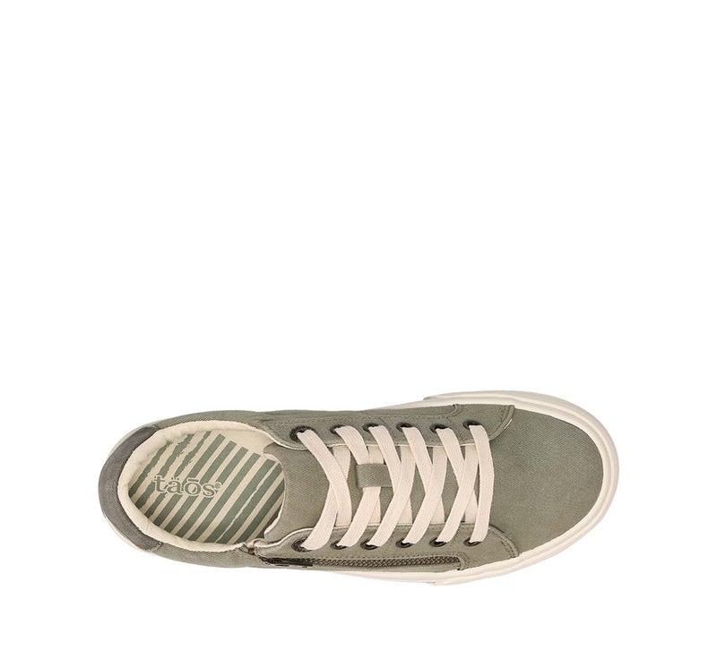 Taos Z Soul Women's Sneaker - Stylish Platform Sneaker with Removable Footbed, Arch Support, Premium Cushioning, Lace-Up Adjustability, and Easy Access Zipper Sage/Olive Distressed 8.5 (M) US - Image 5