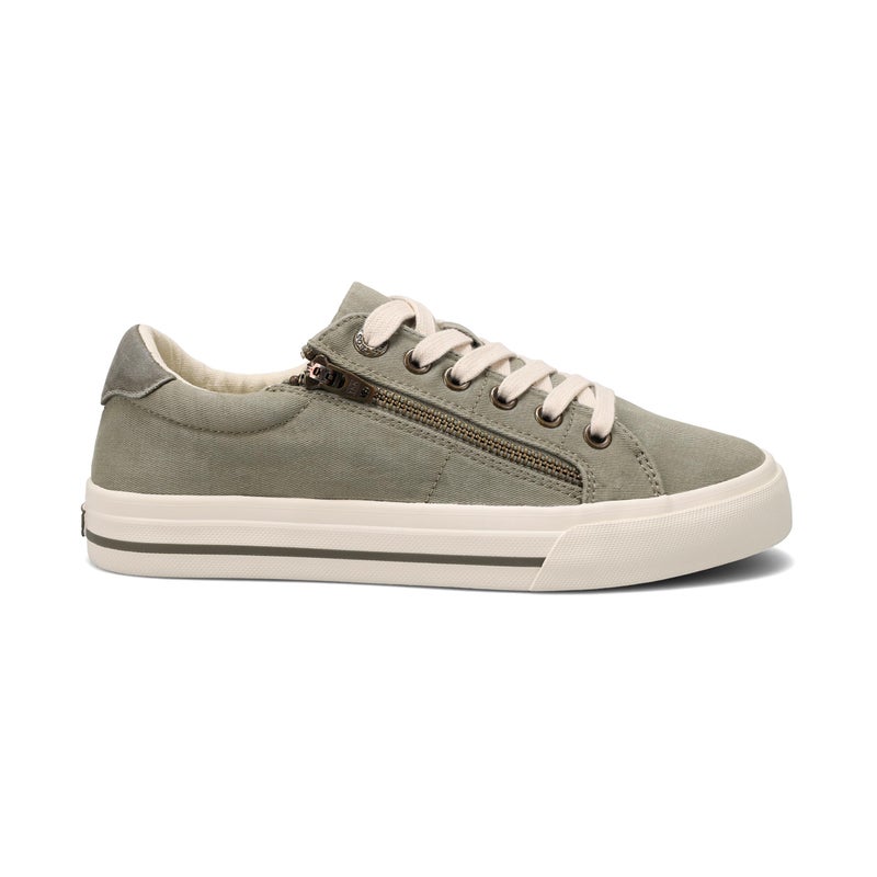 Taos Z Soul Women's Sneaker - Stylish Platform Sneaker with Removable Footbed, Arch Support, Premium Cushioning, Lace-Up Adjustability, and Easy Access Zipper Sage/Olive Distressed 8.5 (M) US - Image 3