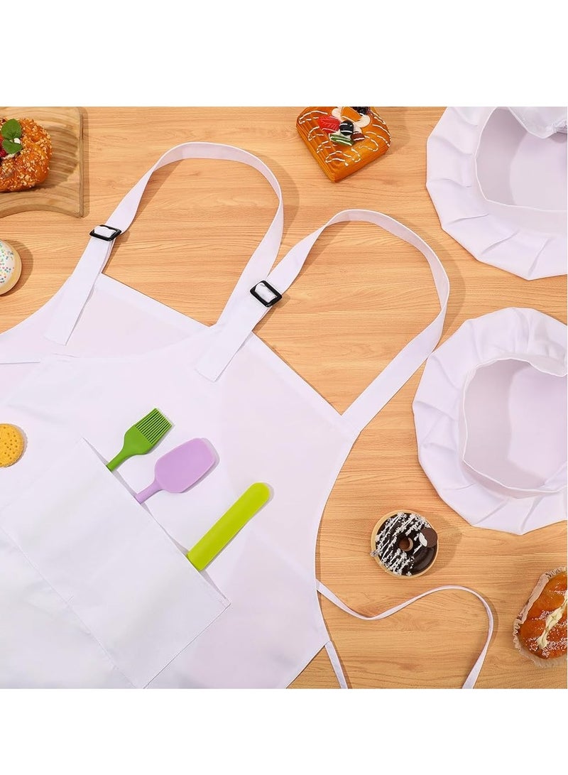 Oasisgalore 2 Pack Kids Chef Apron and Hat, Adjustable Kitchen Cooking Apron with Two Pockets for Girls Boys - Image 4