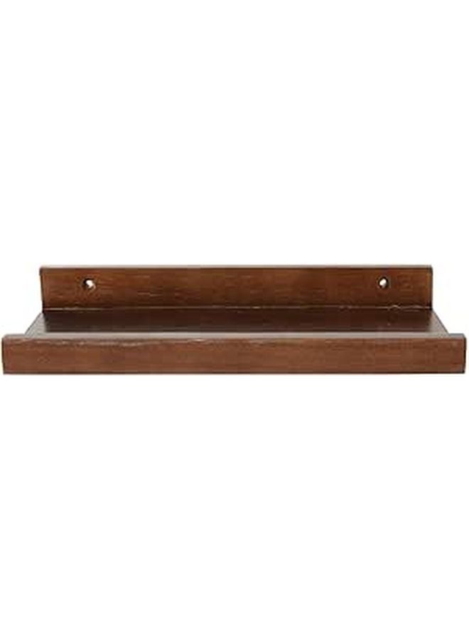 Floating Wood Shelf Wall Mounted Display Rack Pine Walnut For Small Items Decor - Image 1