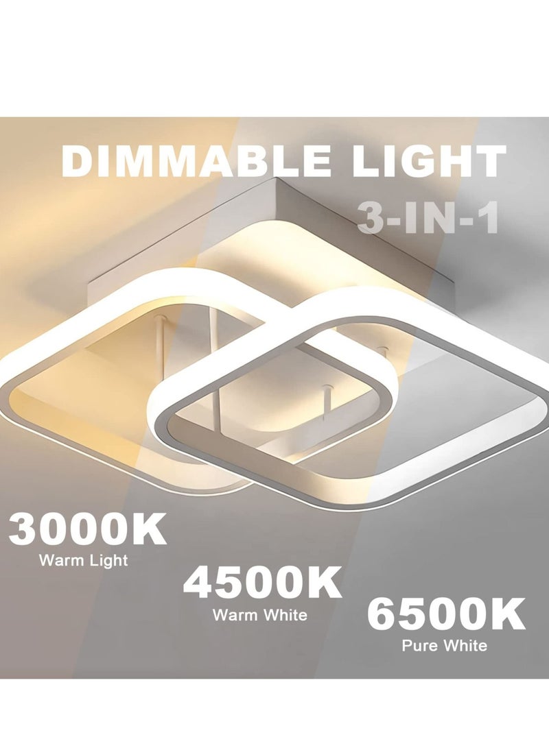 WALALLA LED Ceiling Light 22W Modern LED Energy Saving Light, LED Ceiling Lamp for Hallway Entrance Office Bedroom Kitchen Metal Square Design Ceiling Lighting Fixture 3 Color 3000K-6500K - Image 2